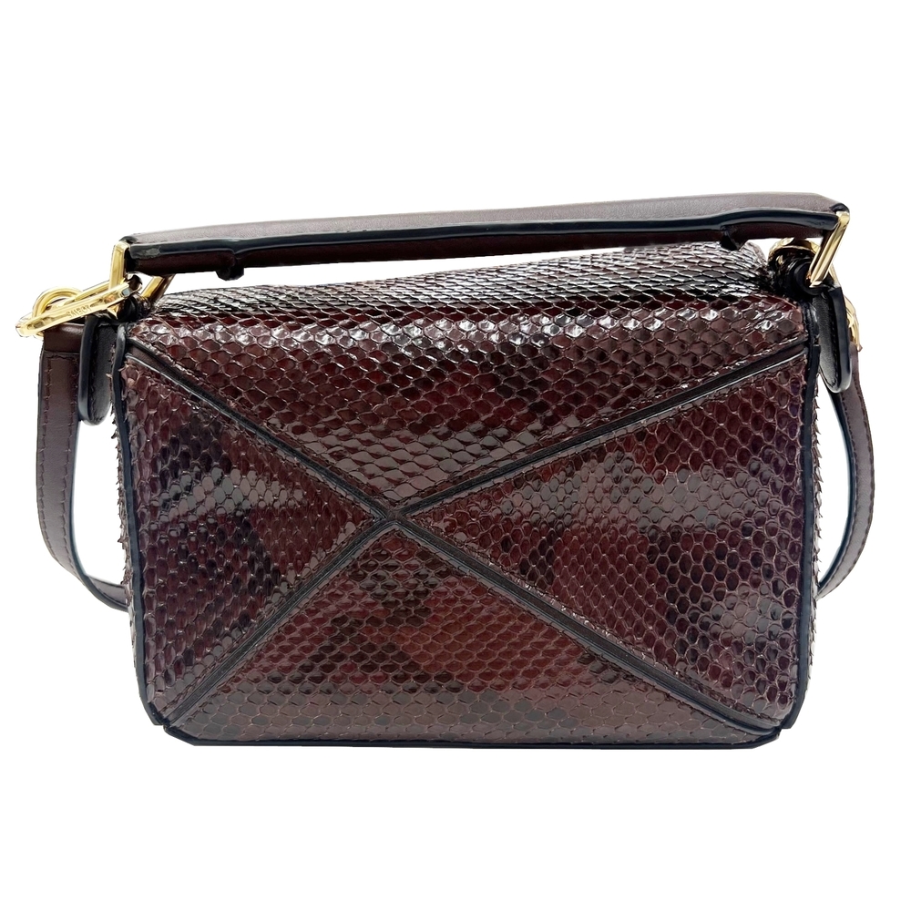 Loewe Puzzle Mini 2WAY Handbag Shoulder Bag Python Brown - Picture 2 of 12